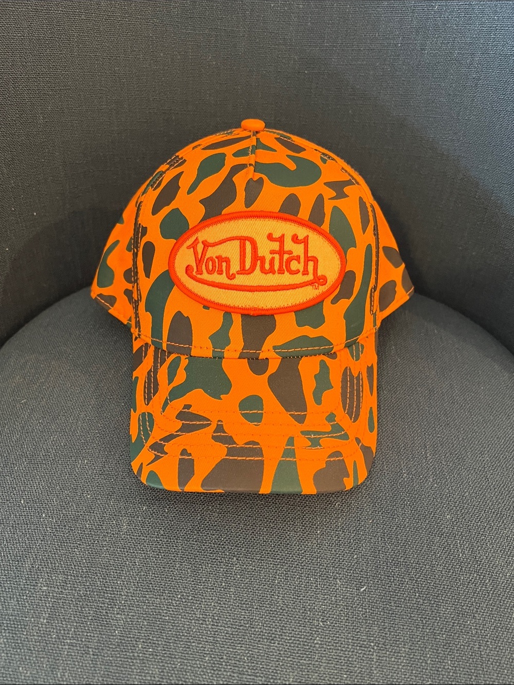 Von Dutch Orange & Green Camo Kids Baseball Cap